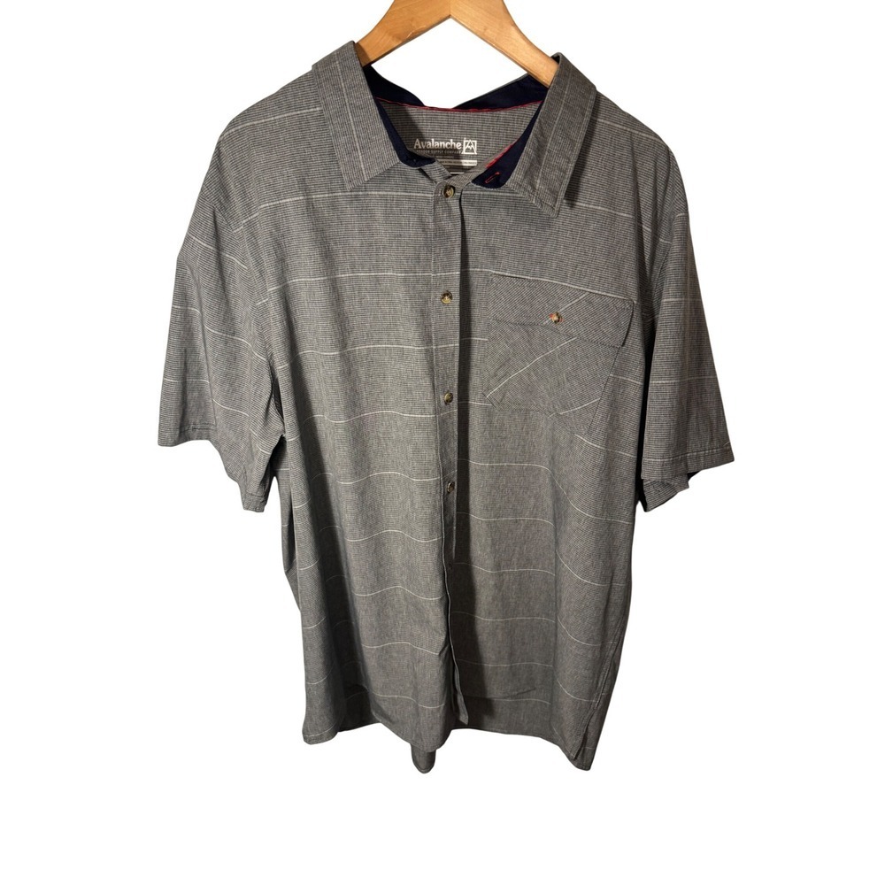Avalanche Outdoor gray Short Sleeve Button Up Shirt Men's XXL moisture wicking